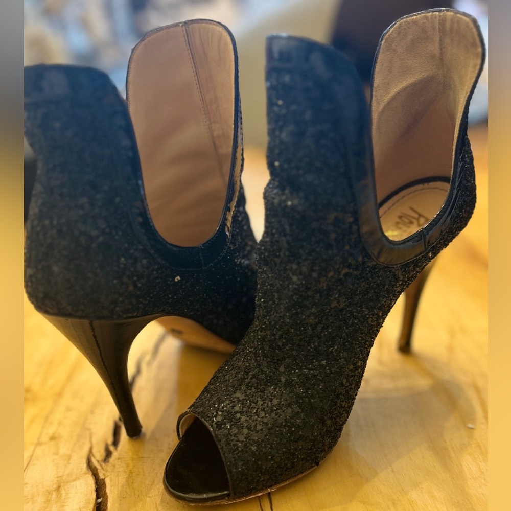 Jorome C. Rousseau open bootie heels